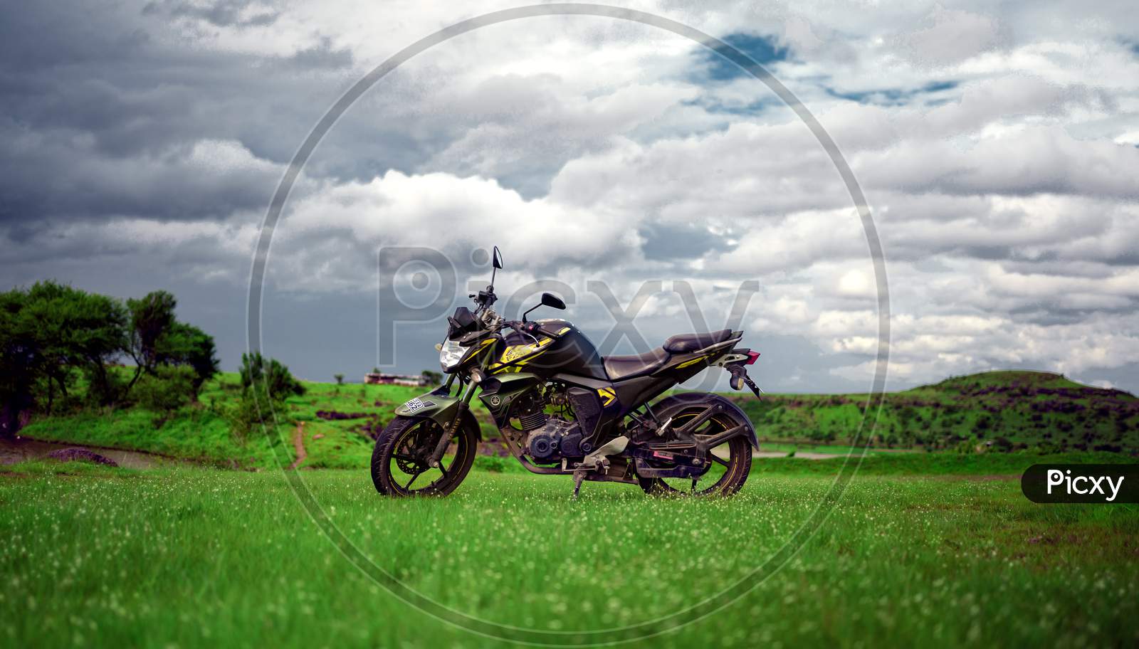 Sport motorbike with Cloudy nature background