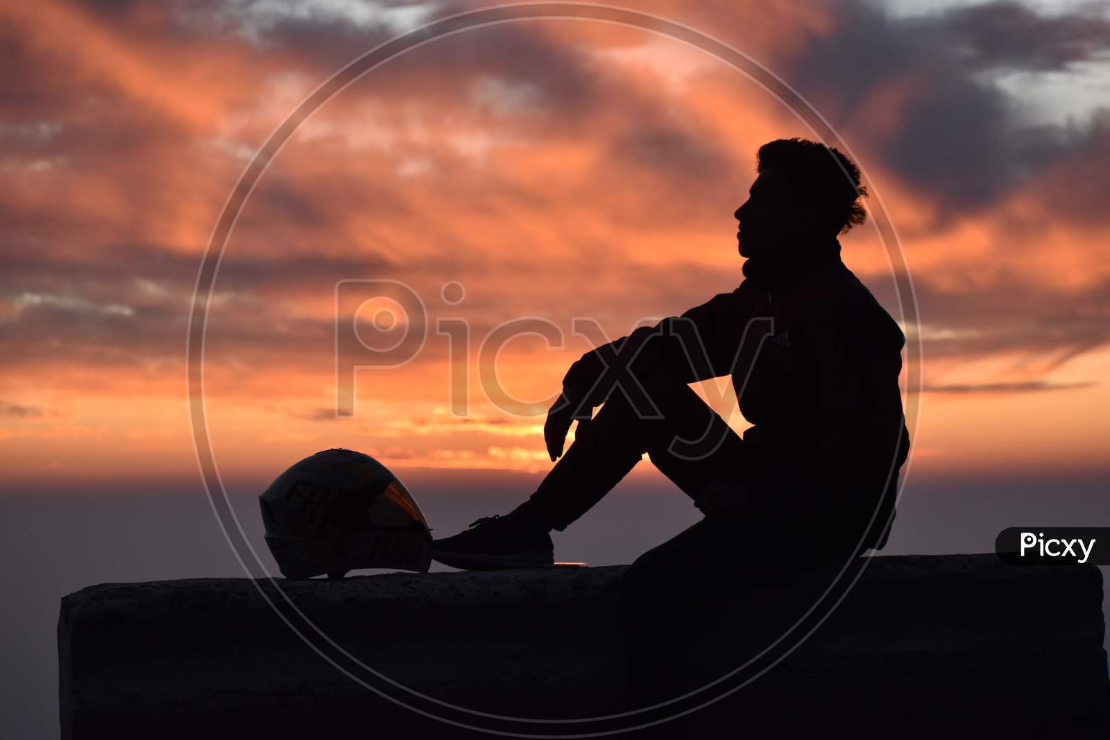 Beautiful Picture Of A Boy And Sunset Background