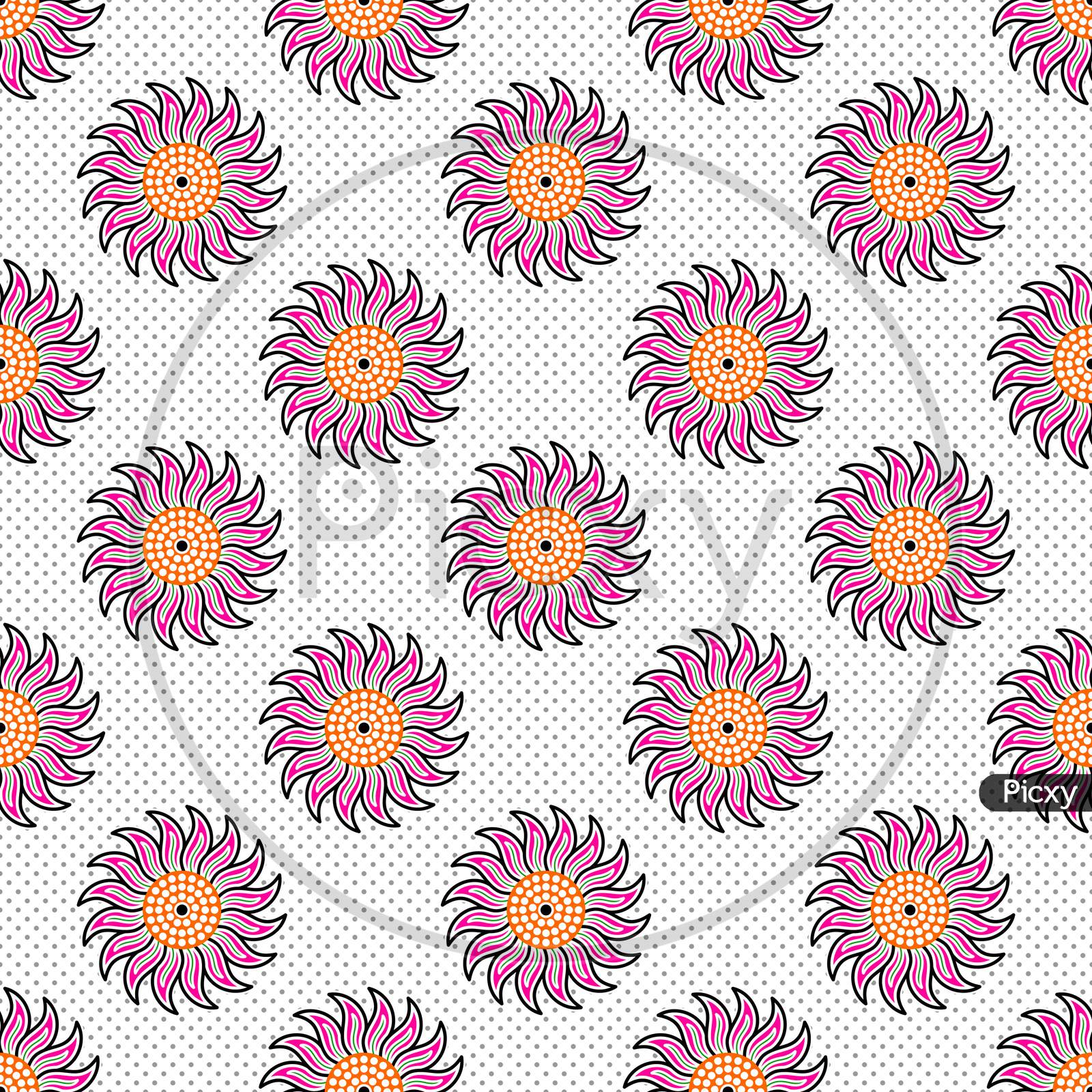 Colorful Vector Flower Pattern Design