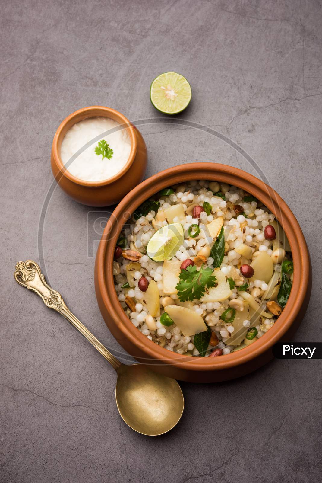Tasty Sabudana Khichadi / Khichdi Is An Indian Dish Made From Soaked Sago Or Tapioca Pearls