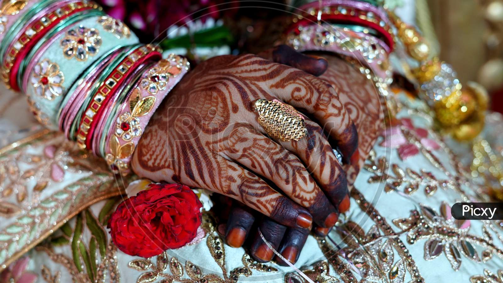 Muslim Bride Hand Closeup