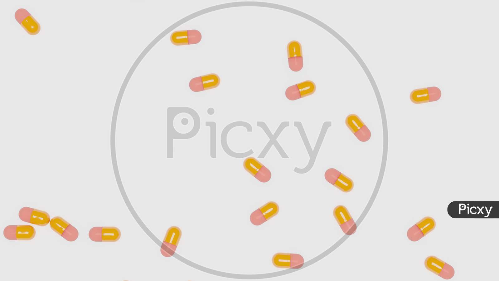 Capsules Are Spread On A White Background Surface
