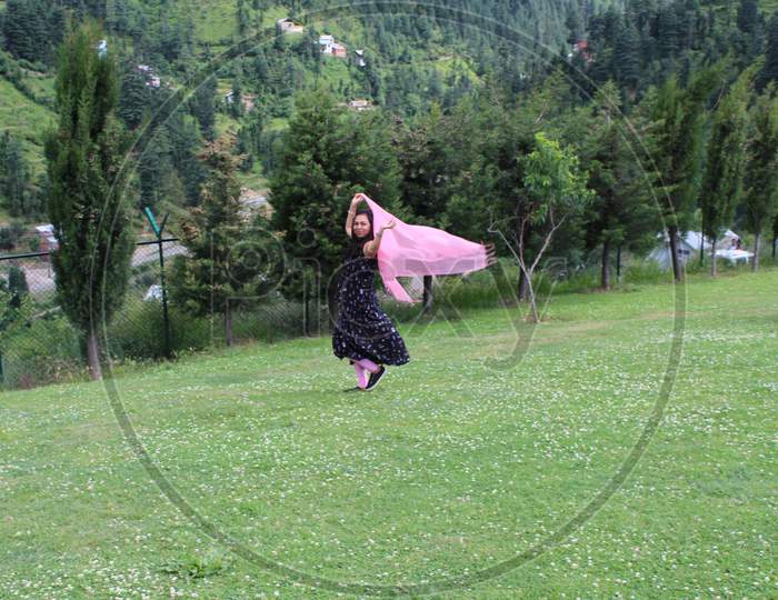 relaxing and enjoying in the green meadows of Bhaderwah