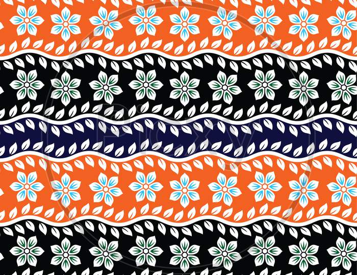 Set Of Seamless Pattern With Floral Elements