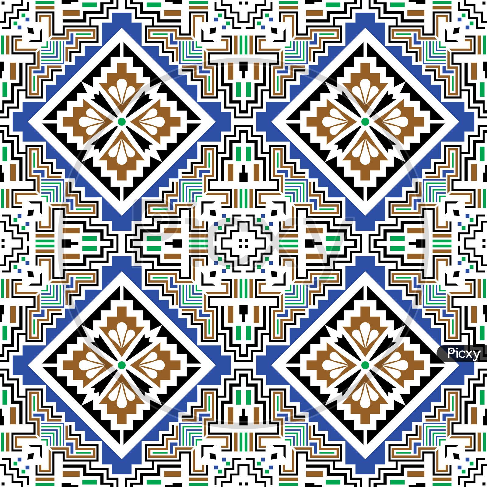 Seamless Pattern With Geometric Elements