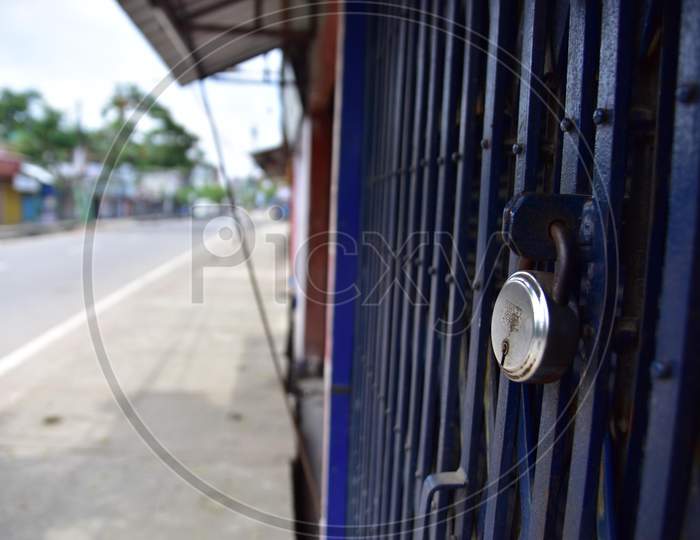 Markets are closed as the Assam government imposed a lockdown to control the spread of coronavirus in Nagaon, Assam on July 04, 2020