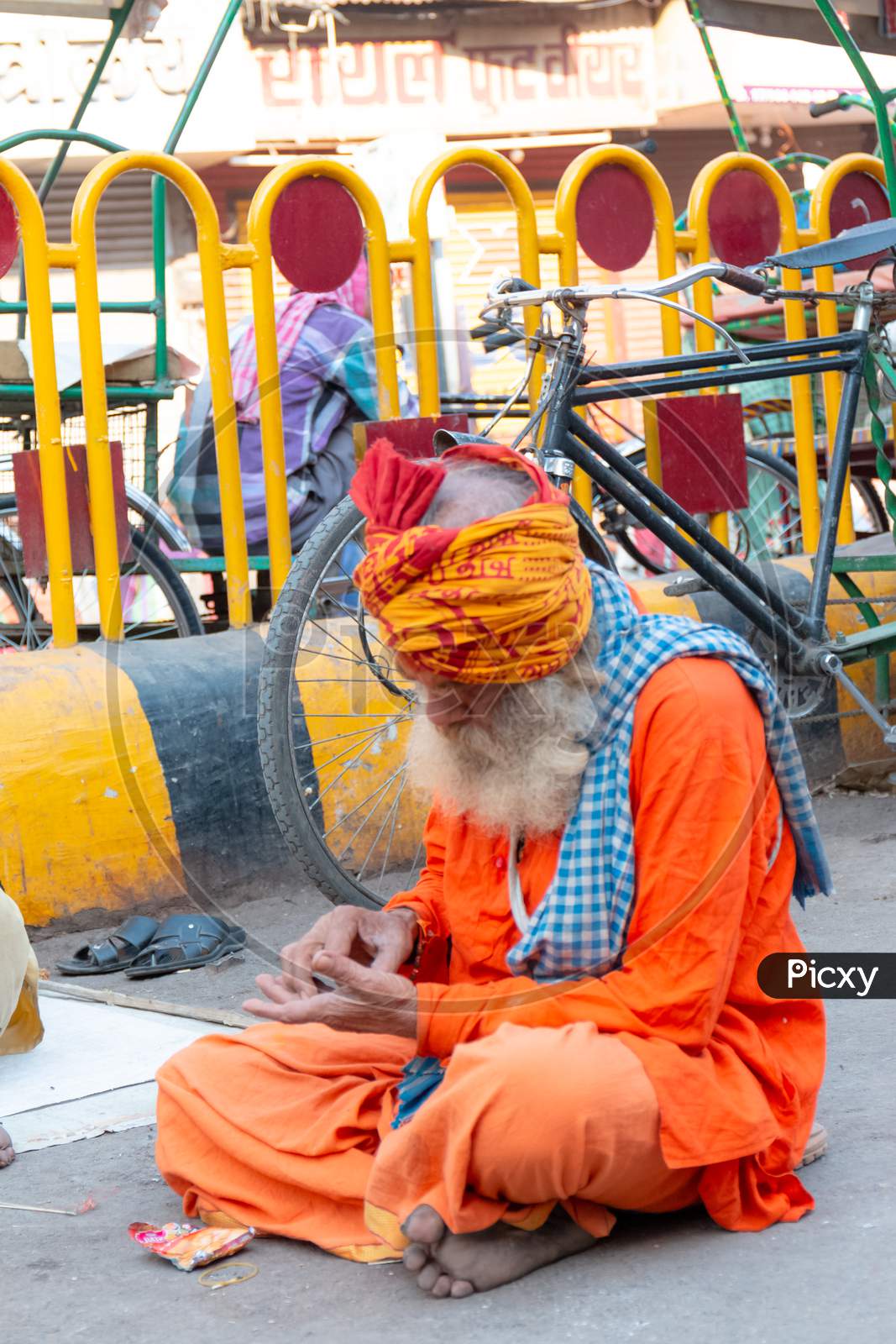 Portrait of Indian Monk in Varanasi