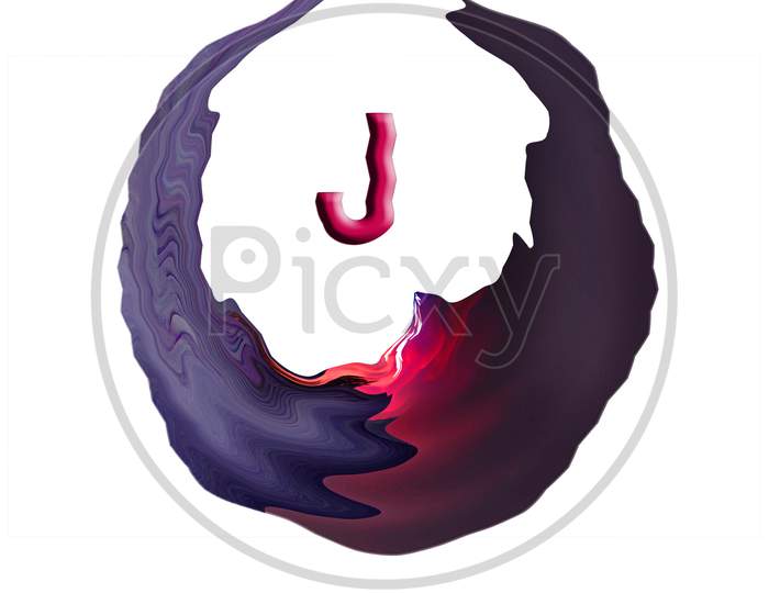 Alphabet J 3D Effect Logo Design And White Background