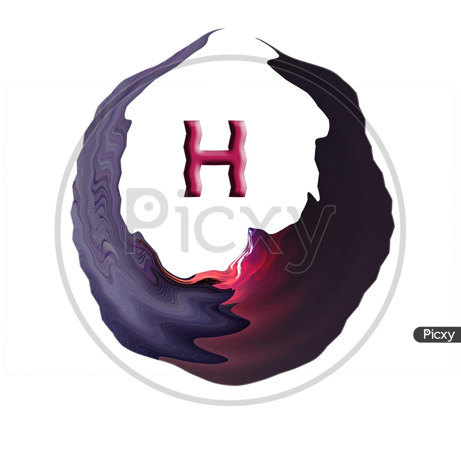 Alphabet H 3D Effect Logo Design And White Background