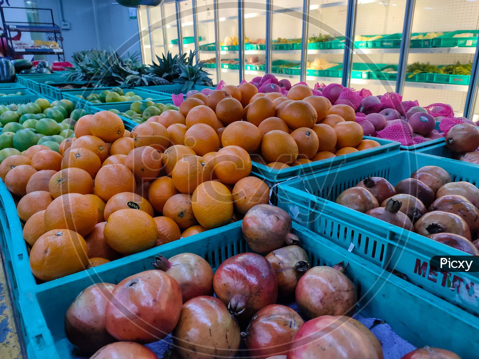 Fresh Fruits And Vegetable At Super Market.