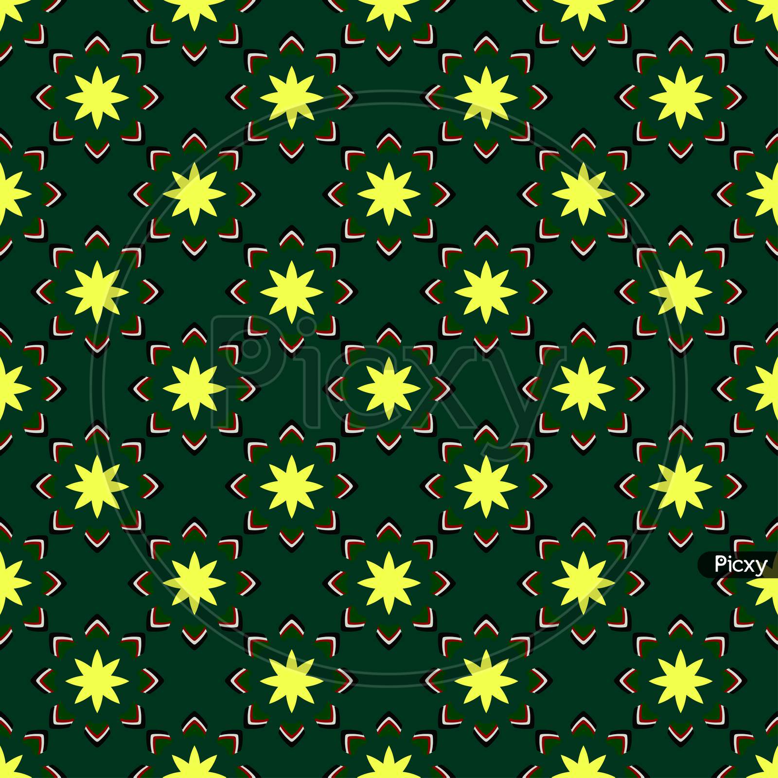Seamless Pattern From Stars, Ornamental Vector Backdrop.