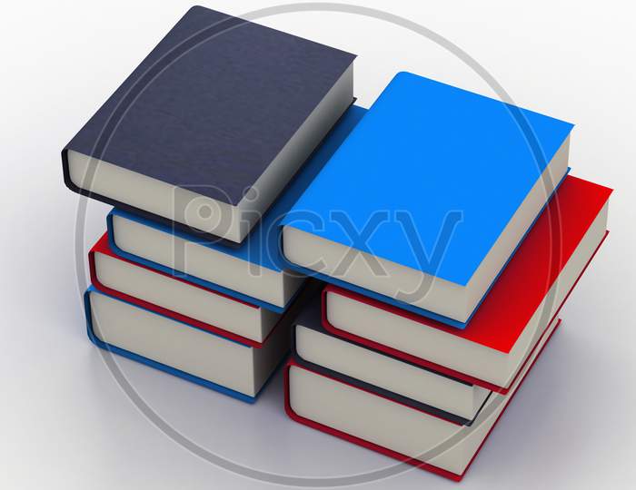 Two sets on Books on White Background
