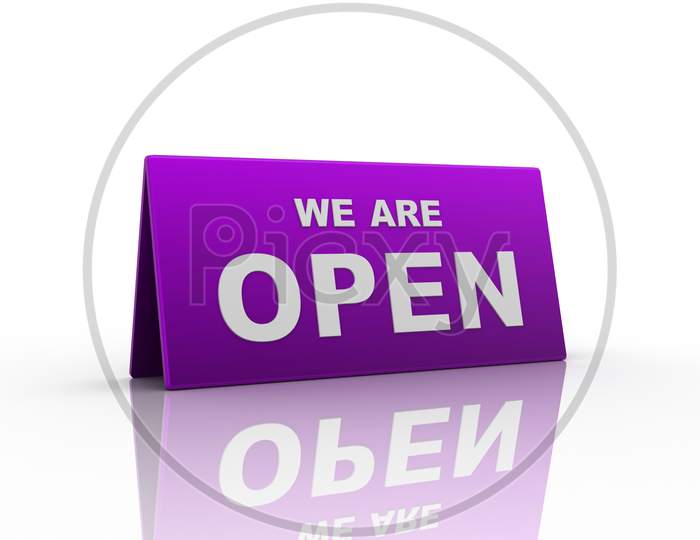 We Are Open Text on White Background