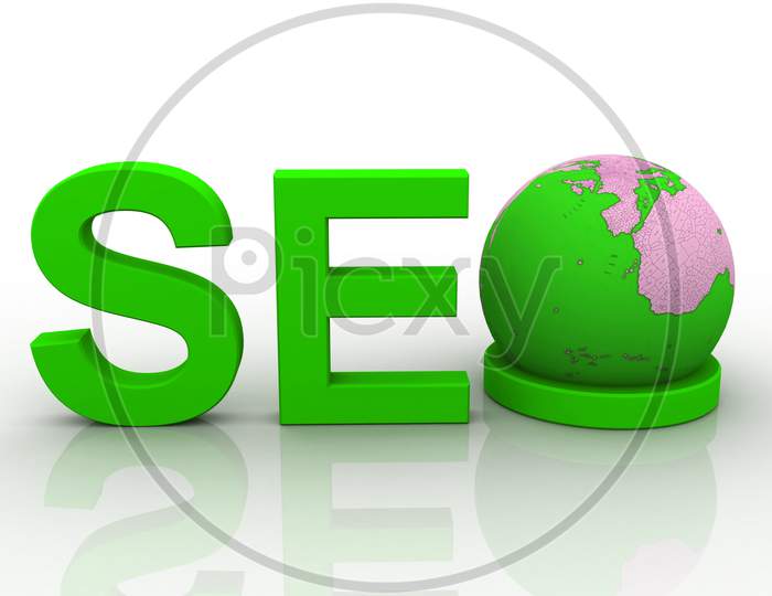 SEO Text with a Globe