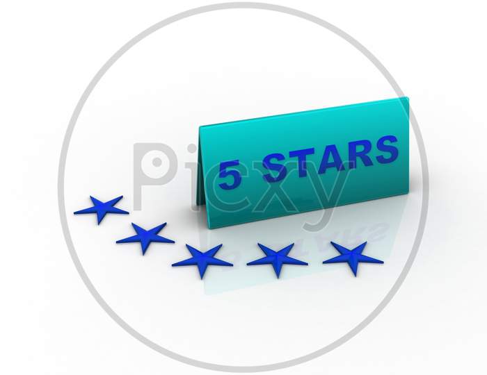 5 Stars Board With White Background