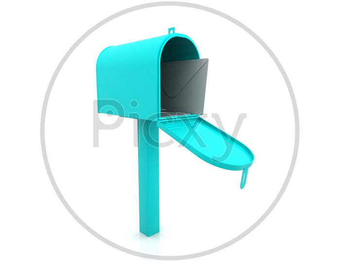 A Mail Box on White Background