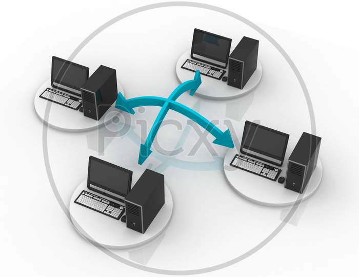 Couple Computers Connected to each other - A Concept of Computer Network