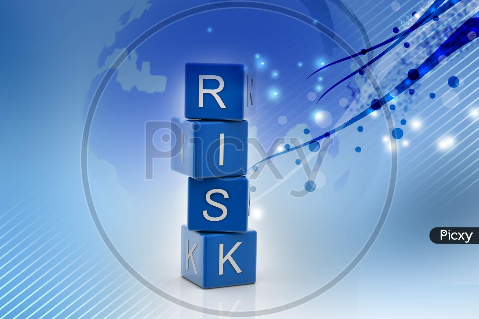 RISK Texted Blocks on Coloured Background