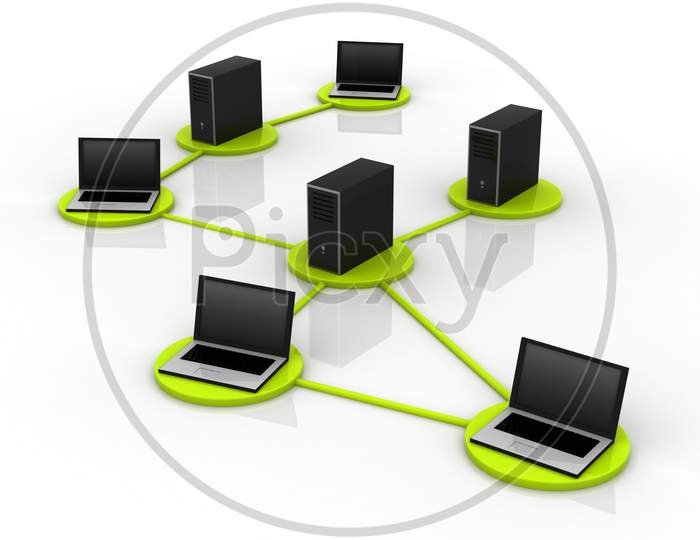 Laptops Connected to Databases