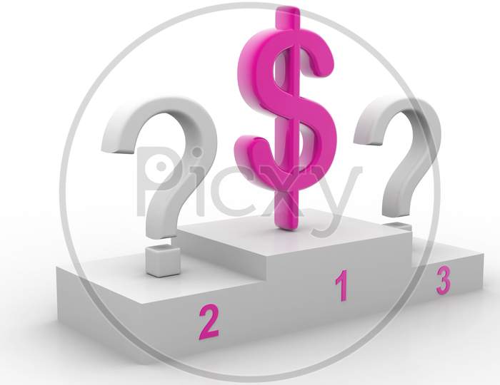 A Ranker Stage with Dollar Currency Symbol and Question Marks