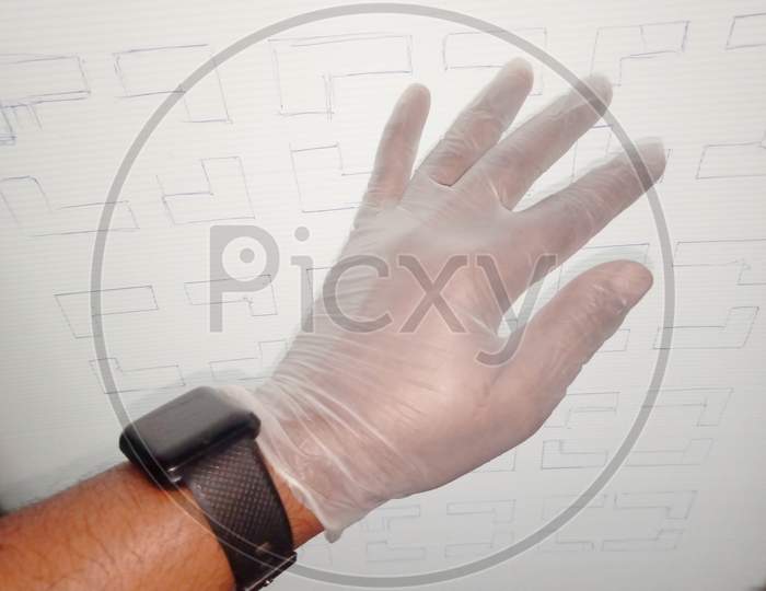 Hand with gloves