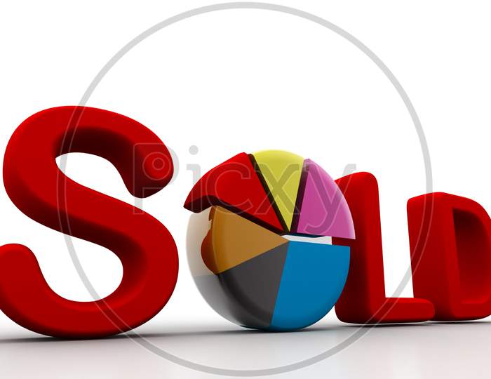 SOLD Text with Pie Chart