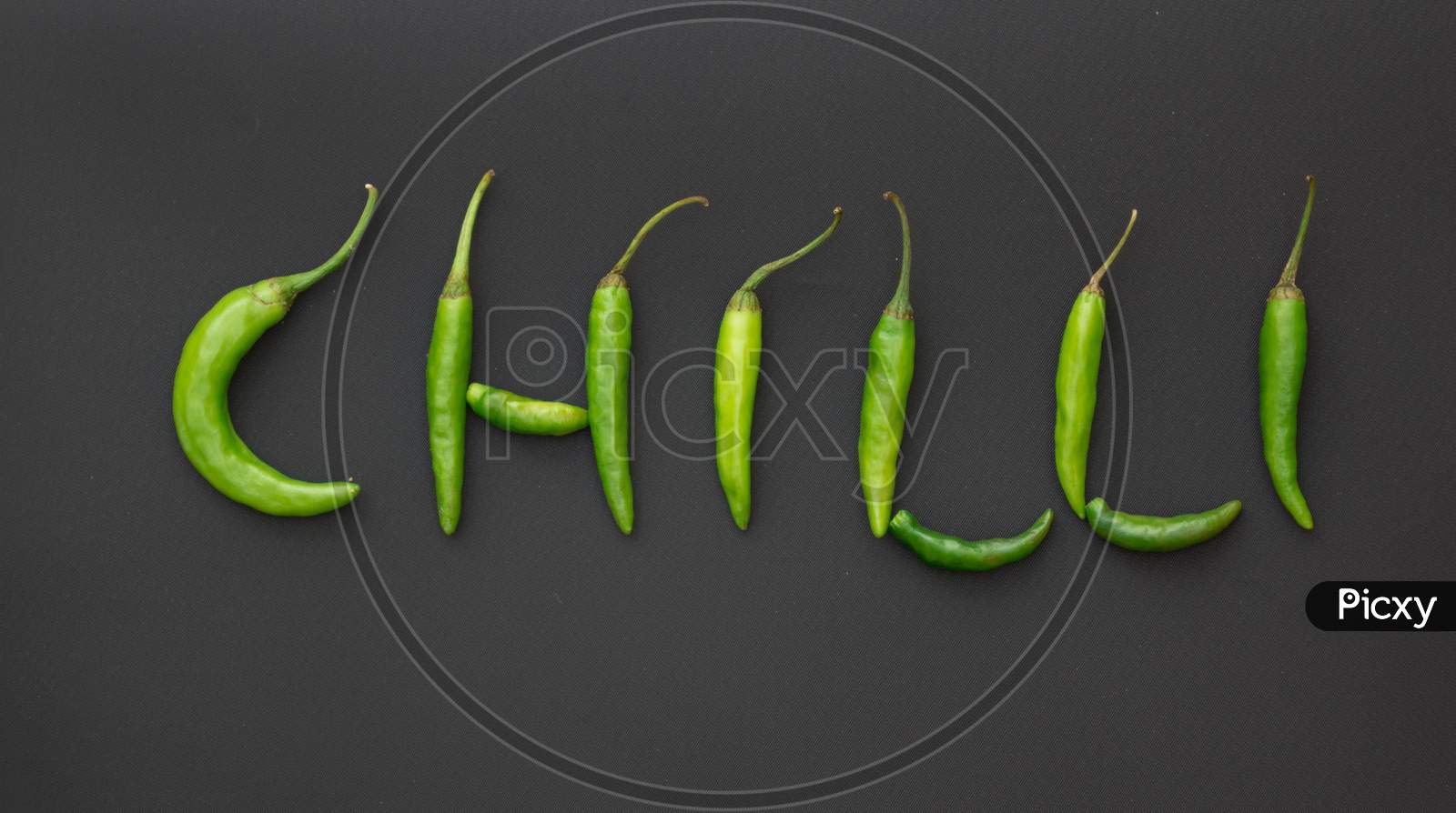 Indian Chilies in a pattern in food photography.
