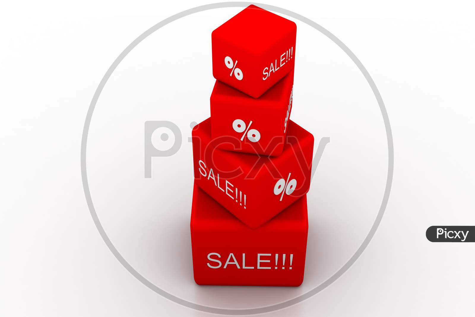 Sale and Percentage Texted Blocks on White Background