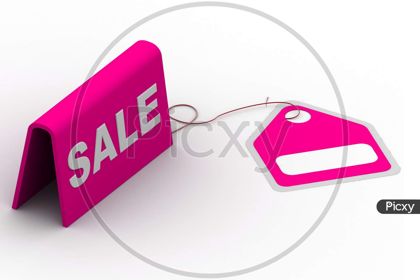 Sale Board with Tag Isolated with White Background