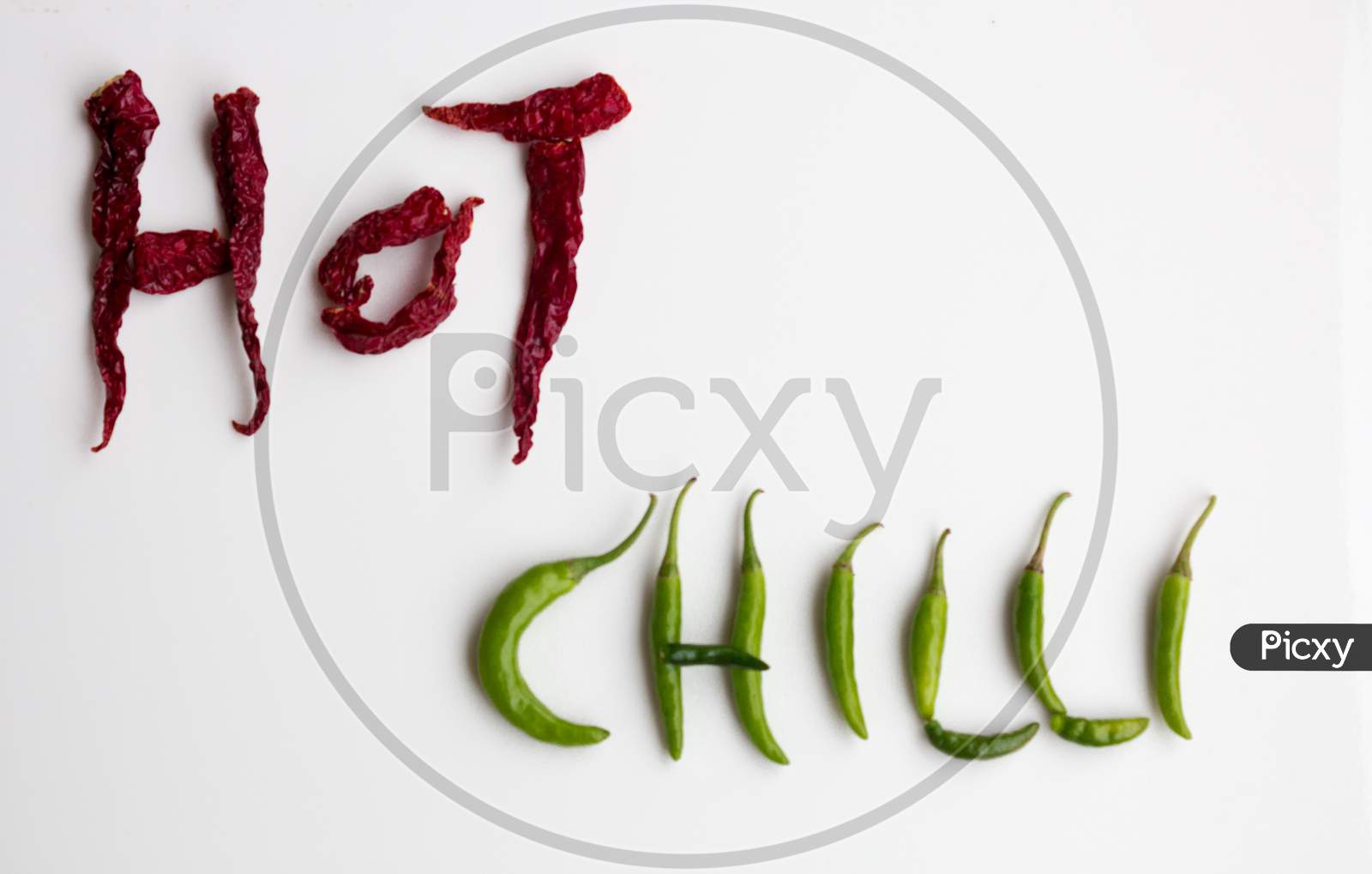 Indian hot Chilies in a pattern in food photography.