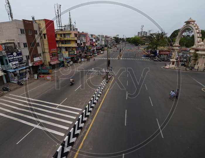 A deserted road during the lockdown in Chennai on July 07, 2020.