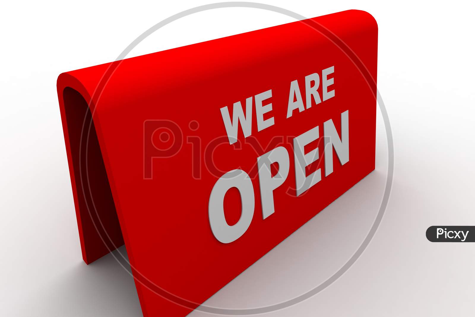 We Are Open Board Isolated with White Background