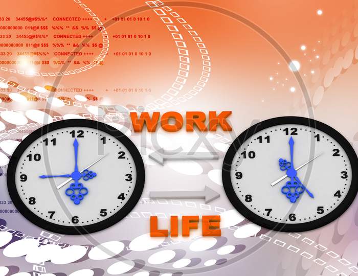 Clocks with Work and Life texts