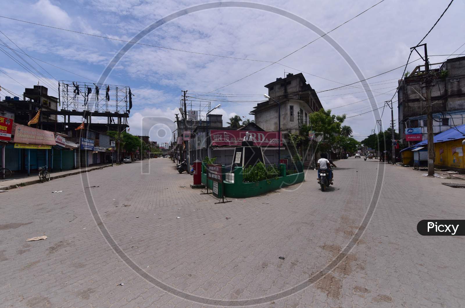 Roads turn empty as the government imposes lockdown to curb the spread of Coronavirus in Nagaon, Assam on July 05, 2020.