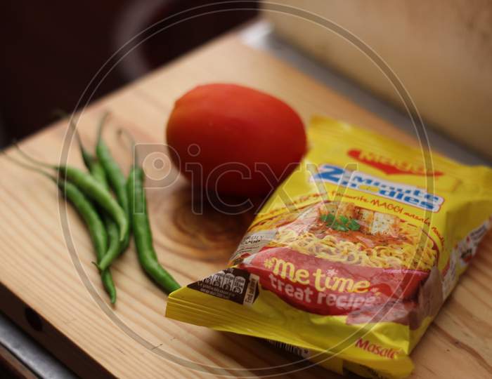 Preparing for Vegetable Maggi noodles