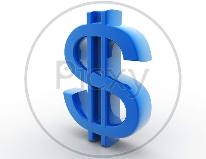 Dollar Currency Symbolon White Background