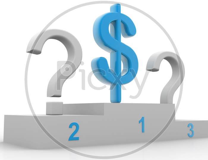 Ranking Stage with Dollar Currency Symbol and Question Marks