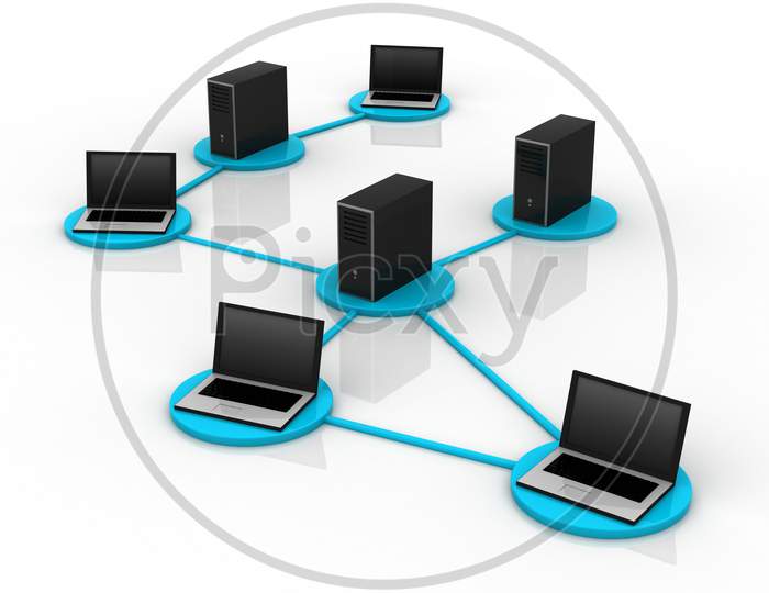 Laptops Connected to Databases