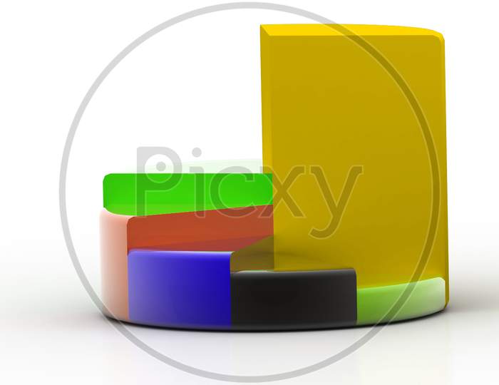 Pie Chart Isolated with White Background
