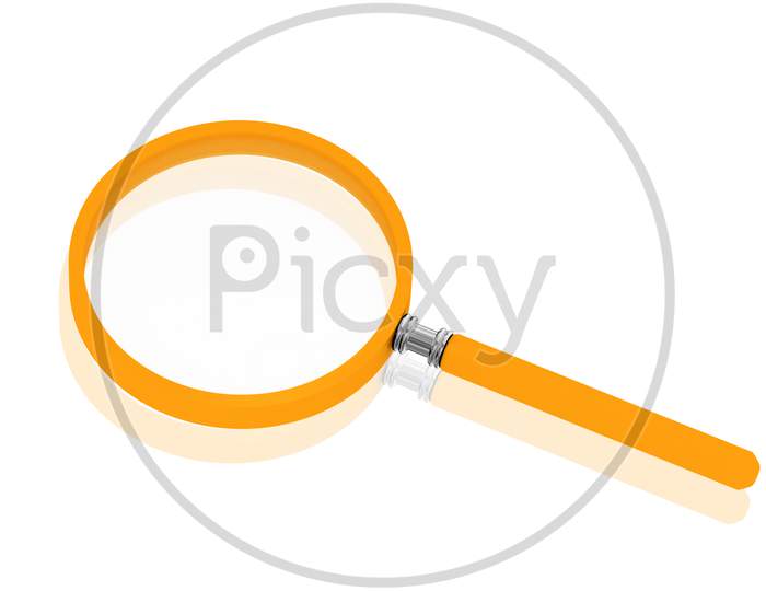 A Magnifier on White Background
