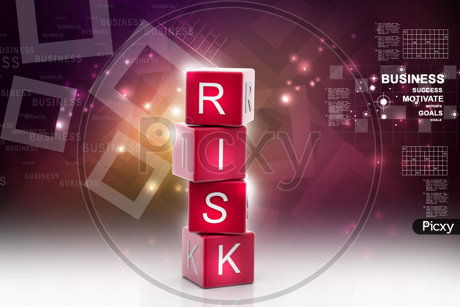 RISK Texted Blocks on Coloured Background
