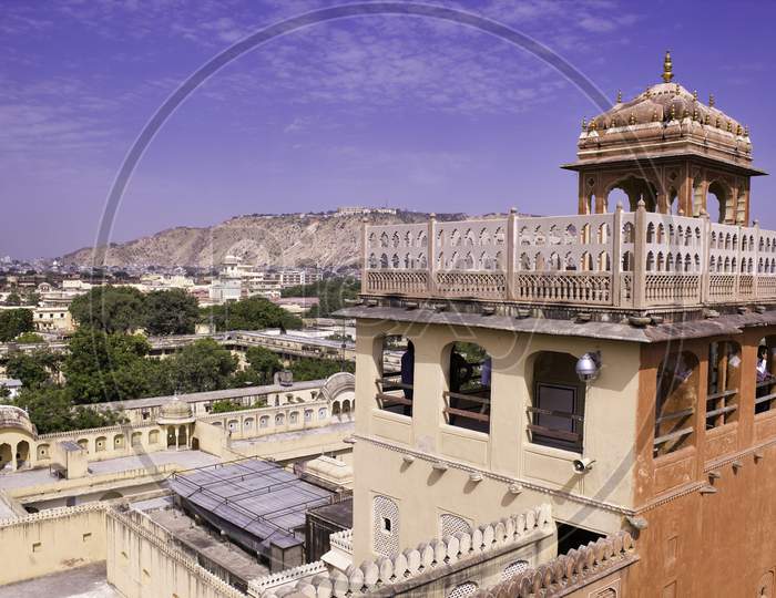 Wide Angle View Of A Palace Located In Jaipur City Rajasthan, India