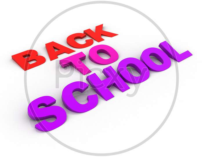 BACK TO SCHOOL Text on White Background