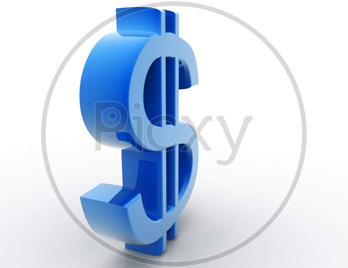 Dollar Currency Symbol Isolated with White Background