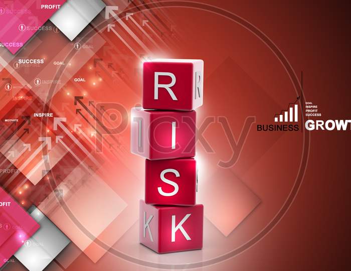 RISK Texted Blocks on coloured Background
