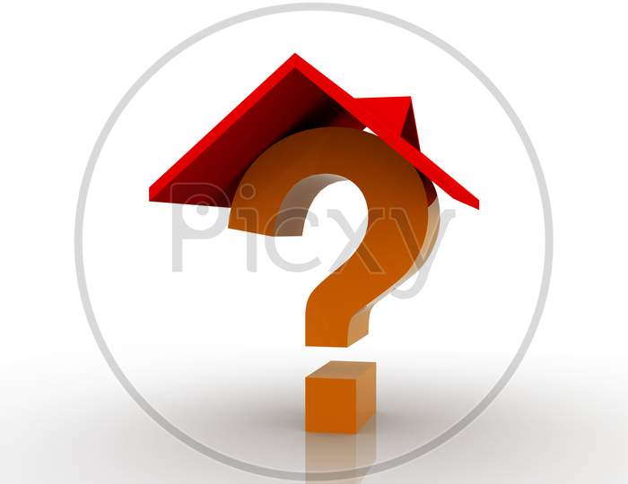 Question Mark with House Roof Top