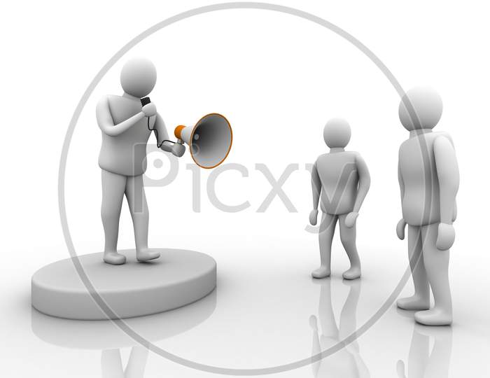 Concept of People listing to a Person
