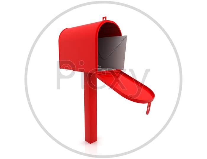 A Mail Box in White Background
