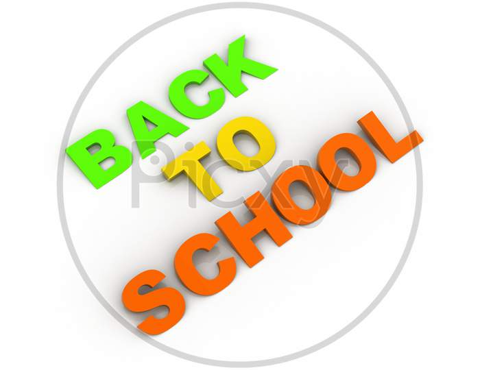Back to School Text on White Background