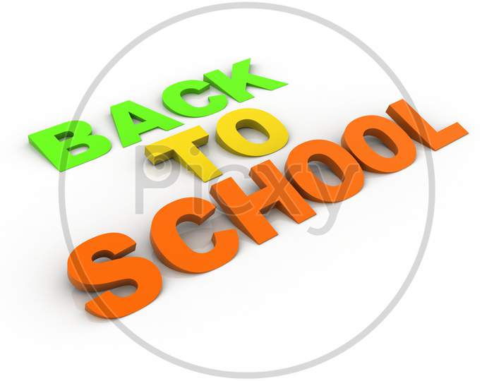 BACK TO SCHOOL Text on White Background